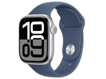 Apple Watch Series 10 GPS 42mm - Alumínio Prateado | Bracelete Desportiva Azul Denim - M L Sale