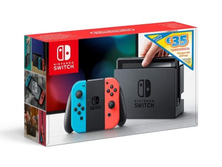 Consola Nintendo Switch Azul Vermelho Néon + Voucher 35€ Nintendo eShop Online Hot Sale