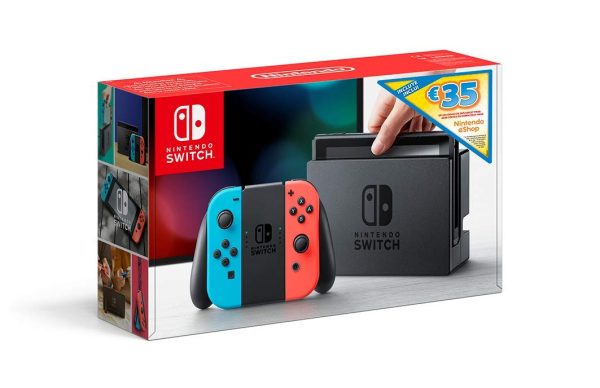 Consola Nintendo Switch Azul Vermelho Néon + Voucher 35€ Nintendo eShop Online Hot Sale