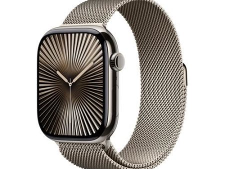 Apple Watch Series 10 GPS 46mm - Cellular - Titânio Natural | Bracelete Loop Milanesa Natural - M L Sale