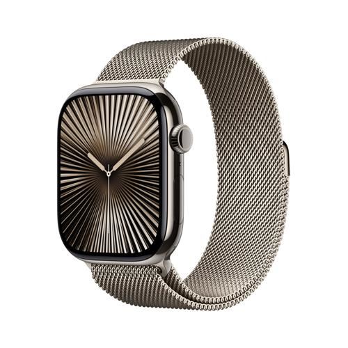 Apple Watch Series 10 GPS 46mm - Cellular - Titânio Natural | Bracelete Loop Milanesa Natural - M L Sale