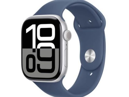 Apple Watch Series 10 GPS 46mm - Alumínio Prateado | Bracelete Desportiva Azul Denim - S M Online Hot Sale