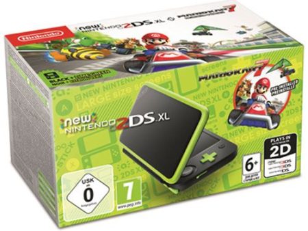 New Nintendo 2DS XL Preto + Verde Lima + Mario Kart 7 (pré-instalado) Sale