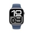 Apple Watch Series 10 GPS 46mm - Alumínio Prateado | Bracelete Desportiva Azul Denim - M L For Sale