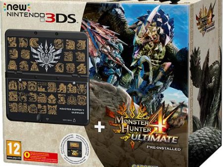 Consola New Nintendo 3DS Preta + Monster Hunter 4 Pré-Instalado + Capa Decorativa For Sale