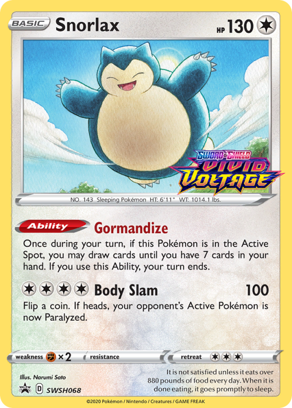 Snorlax (SWSH068) (Prerelease Promo) [Sword & Shield: Black Star Promos] Online Hot Sale